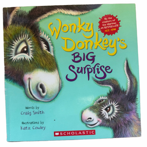 Scholastic's Wonky Donkey's Big Surprise - Green and Purple Cover